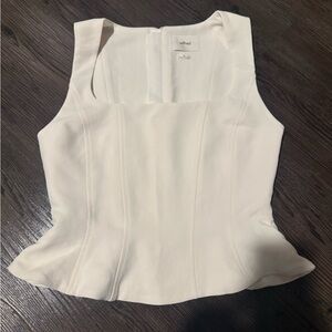 Wilfred Ivory Sleeveless Peplum Blouse